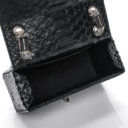 Saint Laurent Python Calfskin Embossed Minaudiere Clutch Black 5 of 6
