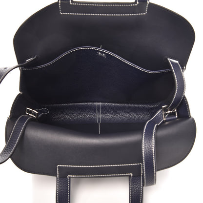 Hermes Taurillon Clemence Halzan 31 GM Bleu Nuit Indigo 6 of 10