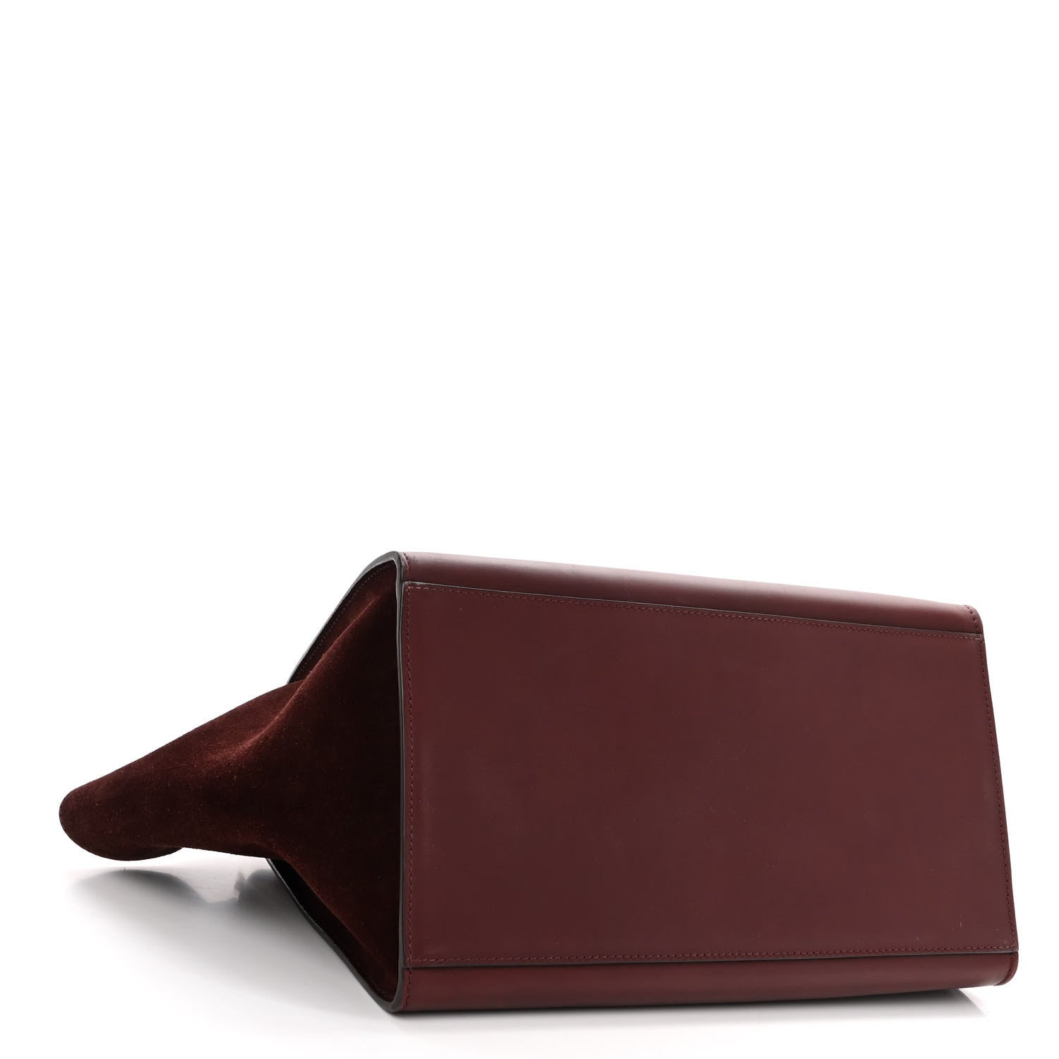 Celine Smooth Calfskin Suede Medium Trapeze Burgundy 4 of 10