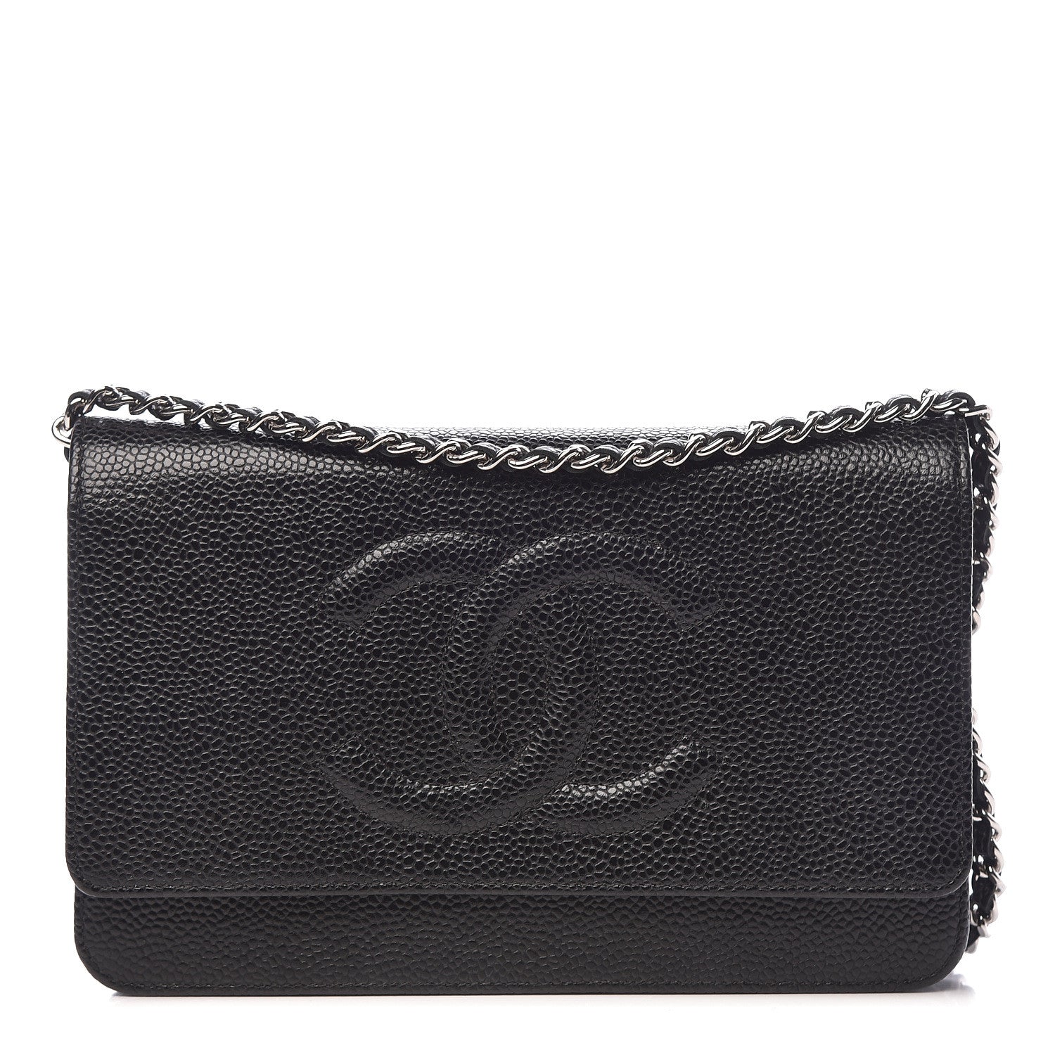 Chanel Caviar Timeless CC Wallet On Chain WOC Black 1 of 11