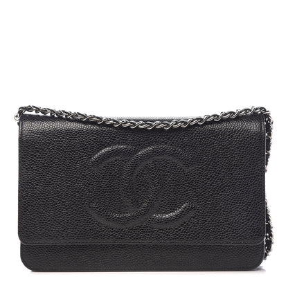 Chanel Caviar Timeless CC Wallet On Chain WOC Black 1 of 11