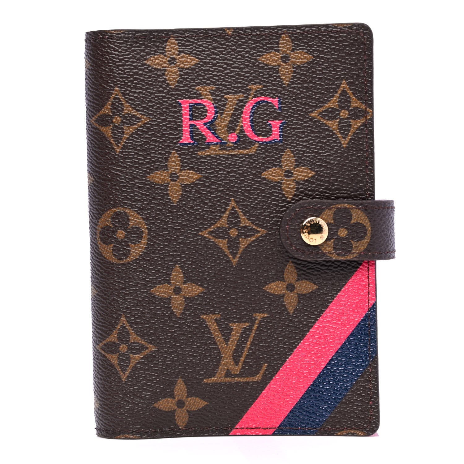 Louis Vuitton Monogram My LV Heritage Small Ring Agenda Cover Fuchsia Bleu Marine 1 of 4
