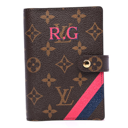 Louis Vuitton Monogram My LV Heritage Small Ring Agenda Cover Fuchsia Bleu Marine 1 of 4