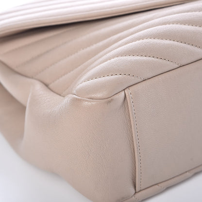Saint Laurent Sheepskin Matelasse Chevron Monogram Large College Satchel Taupe 10 of 14