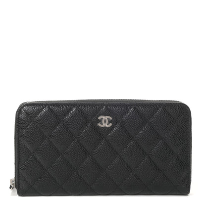 Chanel Caviar Quilted Large Gusset Zip Around Wallet Black 1 of 8