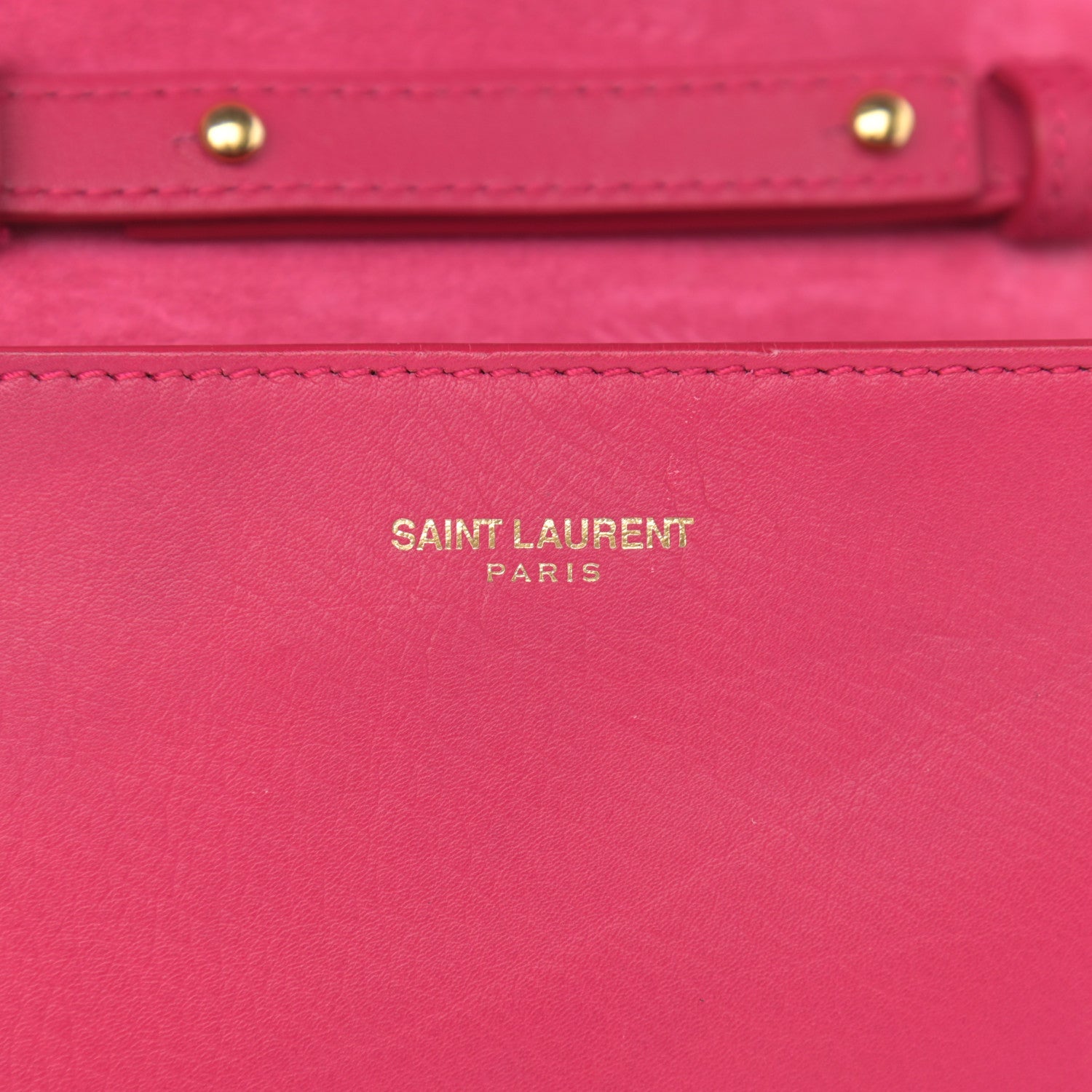 Saint Laurent Calfskin Small Classic Y Satchel Bag Fuchsia 7 of 15