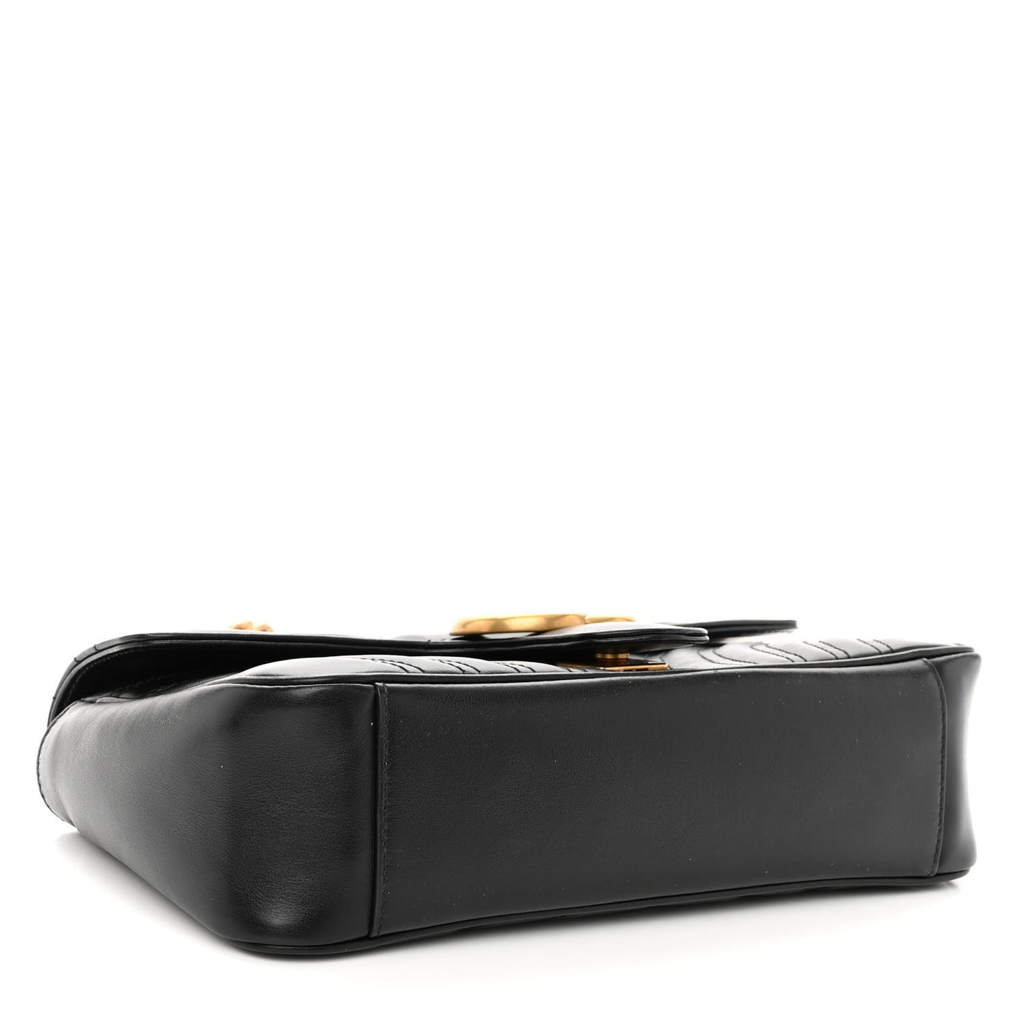 Calfskin Matelasse Small GG Marmont Shoulder Bag Black