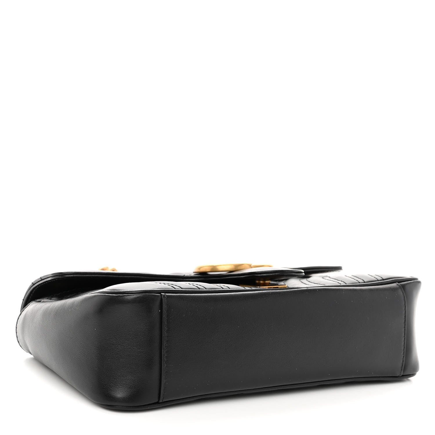 Gucci Calfskin Matelasse Small GG Marmont Shoulder Bag Black 4 of 9