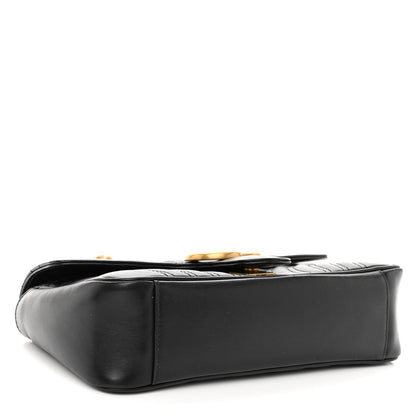 Gucci Calfskin Matelasse Small GG Marmont Shoulder Bag Black 4 of 9