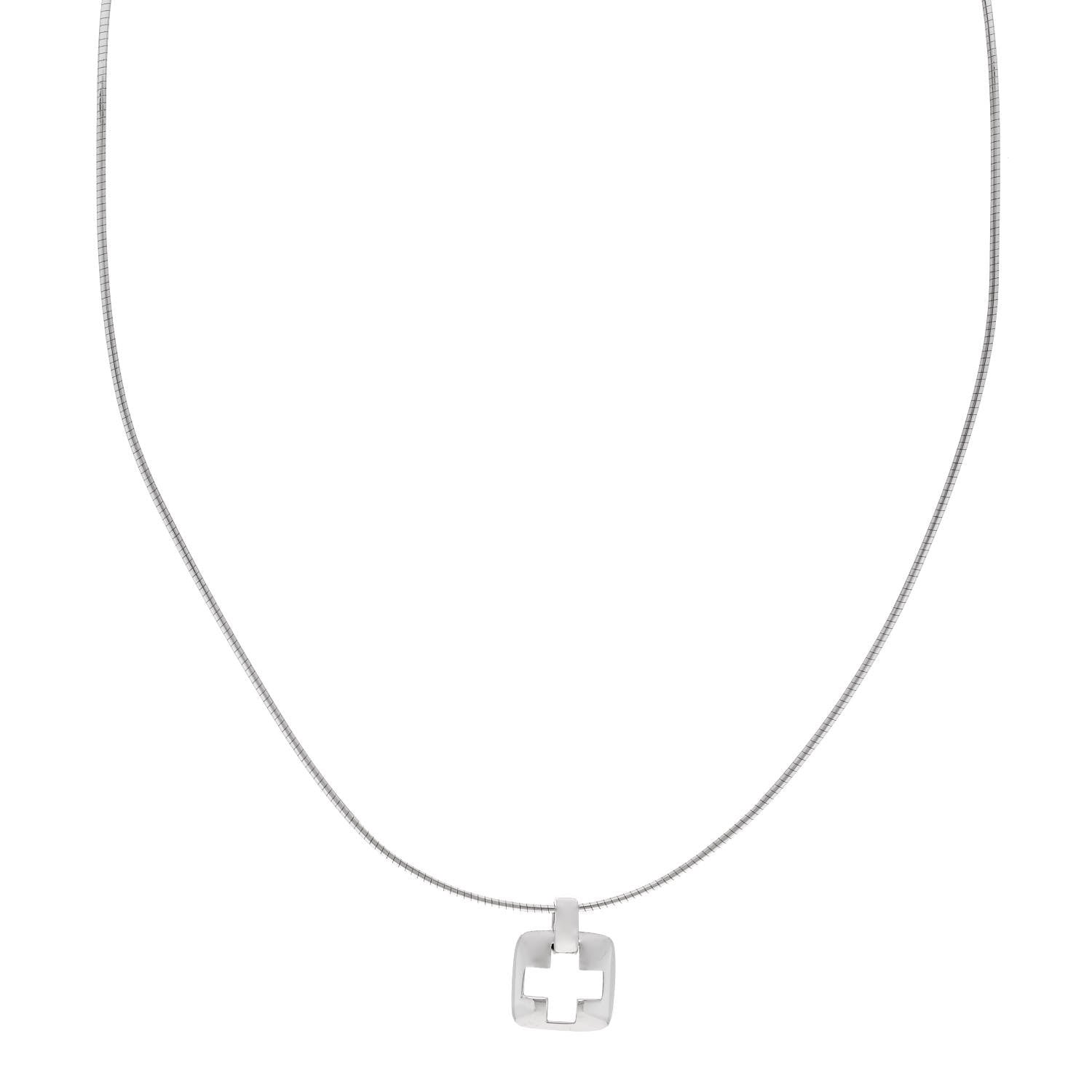 Tiffany Sterling Silver Cross Cutout Pendant Necklace 1 of 5