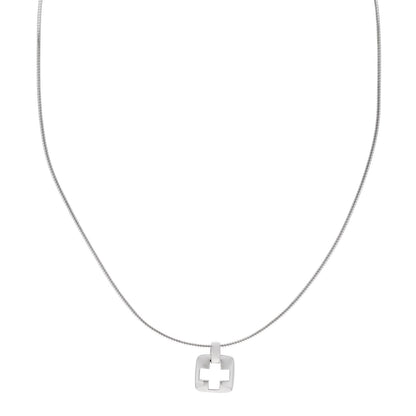 Tiffany Sterling Silver Cross Cutout Pendant Necklace 1 of 5