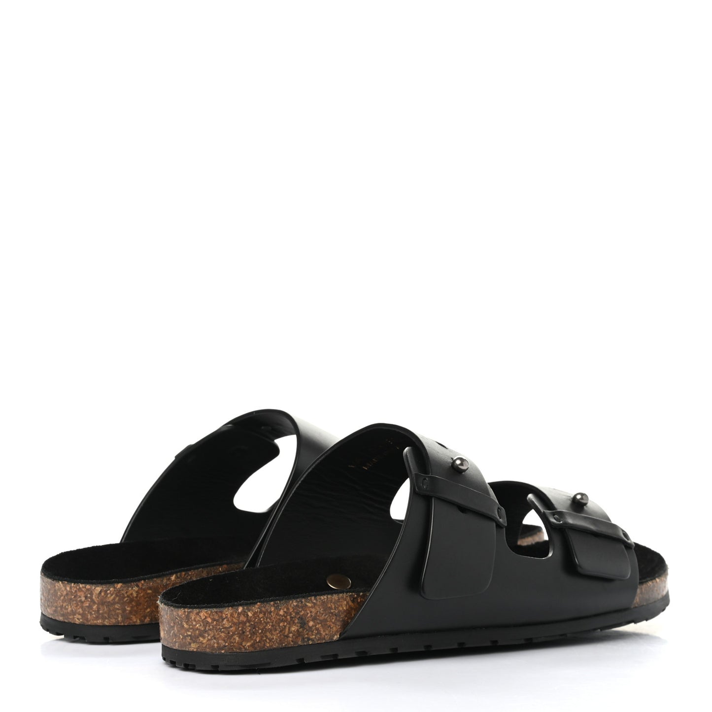 Calfskin Jimmy Cross Slides 40 Black