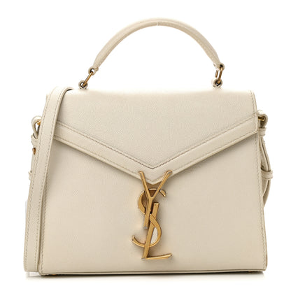 Saint Laurent Grain de Poudre Mini Classic Monogram Cassandra Top Handle Vintage White 1 of 14