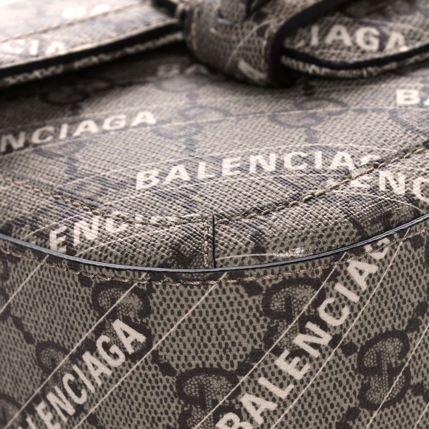 Gucci X BALENCIAGA GG Supreme Monogram Web Logo Print Mini Horsebit 1955 Shoulder Bag Beige Ebony 13 of 16