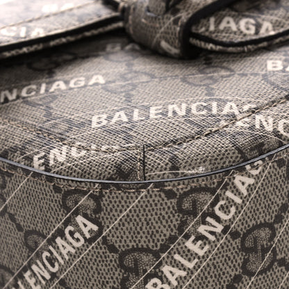 Gucci X BALENCIAGA GG Supreme Monogram Web Logo Print Mini Horsebit 1955 Shoulder Bag Beige Ebony 13 of 16
