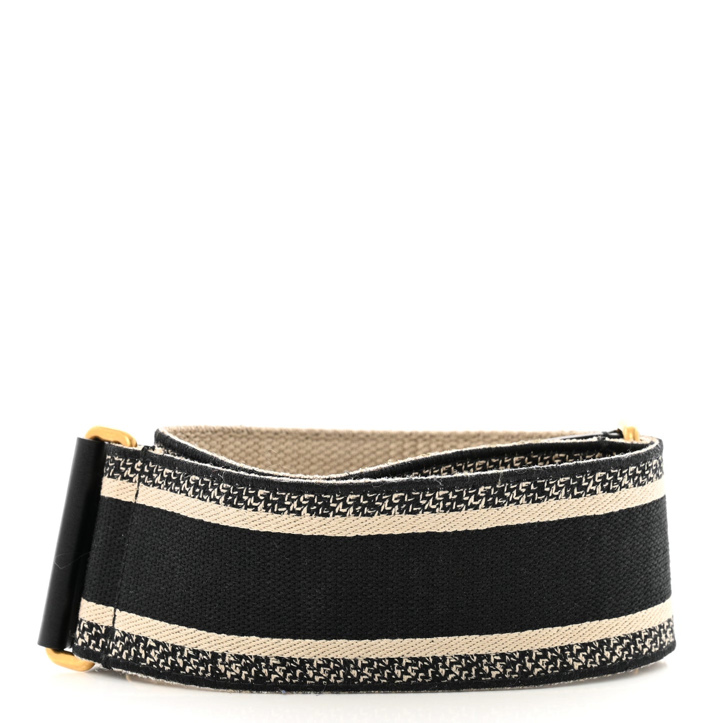 Canvas Embroidered Shoulder Strap Black