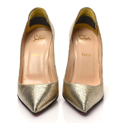Christian Louboutin Metallic Crinkled Nappa Pigalle Follies 100 Pumps 41 Platine 2 of 9