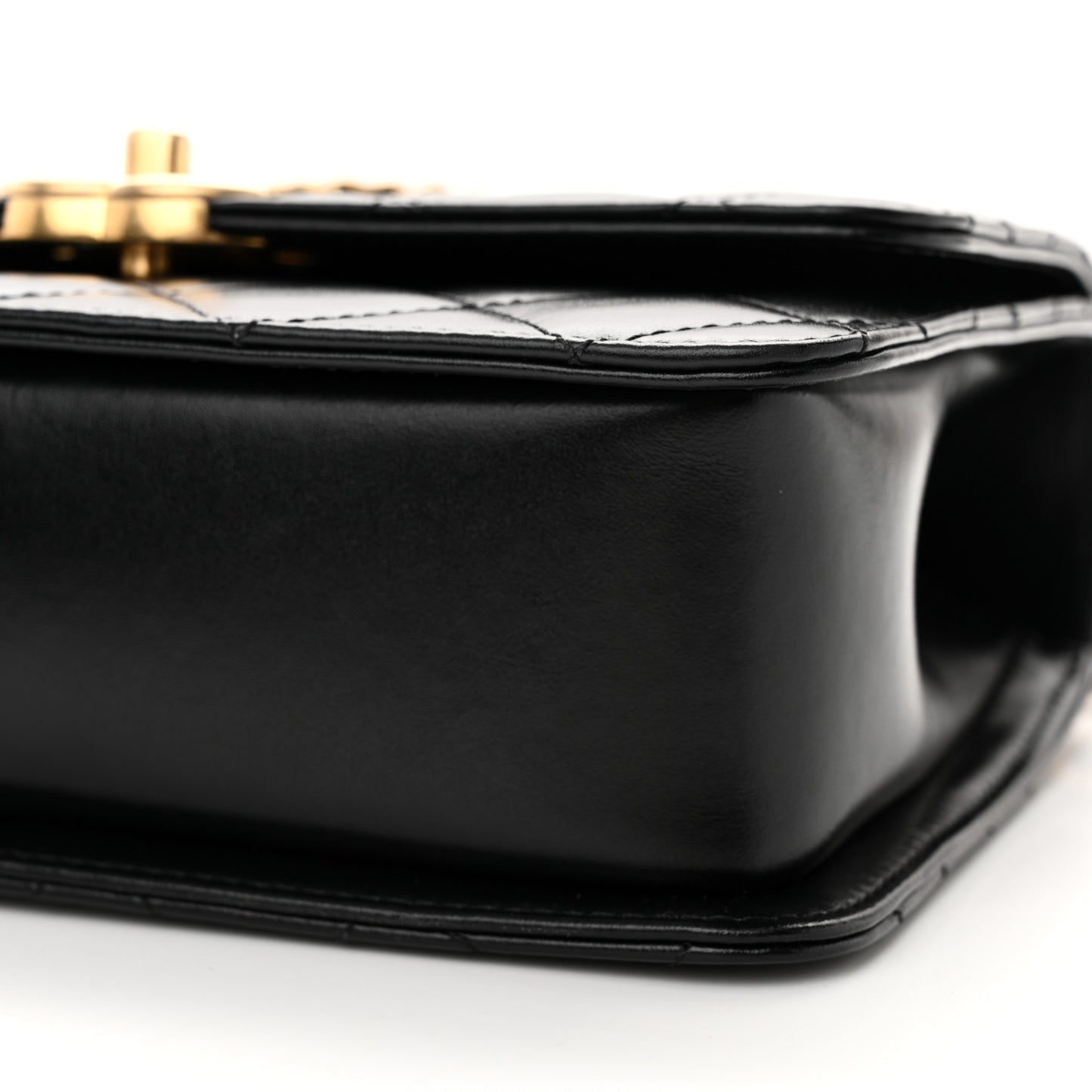 Calfskin Quilted Perfect Fit Flap Black