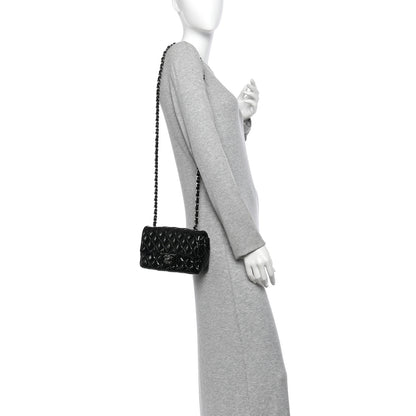 Chanel Patent Calfskin Quilted Mini Rectangular Flap Black 2 of 11