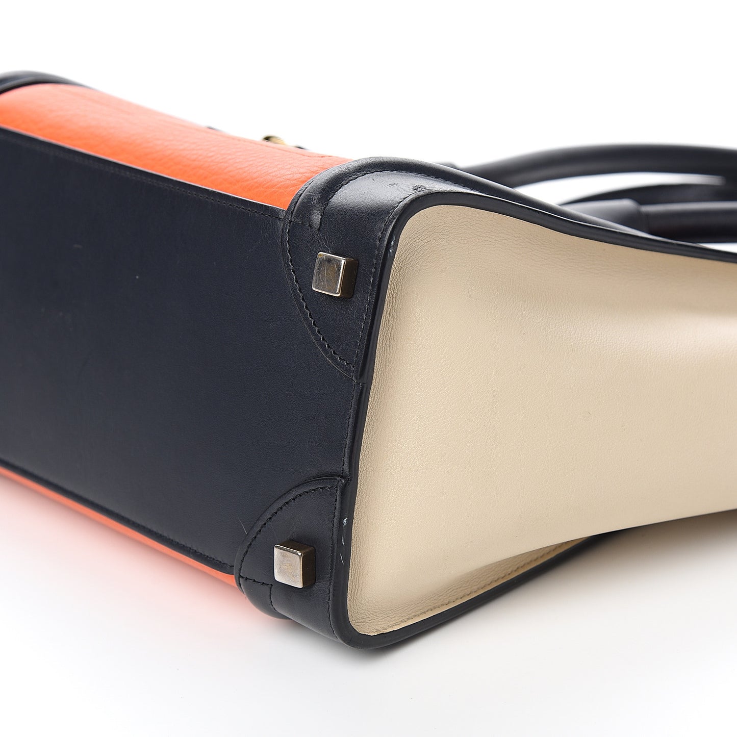 Smooth Calfskin Micro Tri-Color Luggage Bright Orange