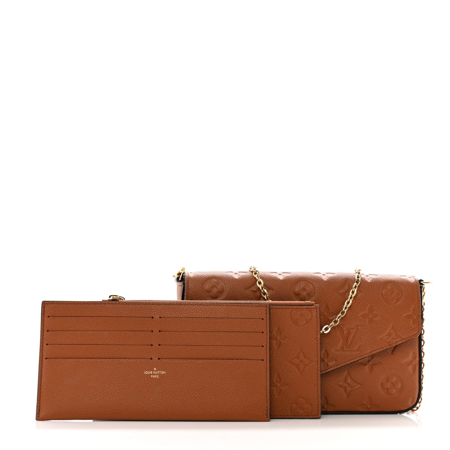 Empreinte Pochette Felicie Chain Wallet Cognac