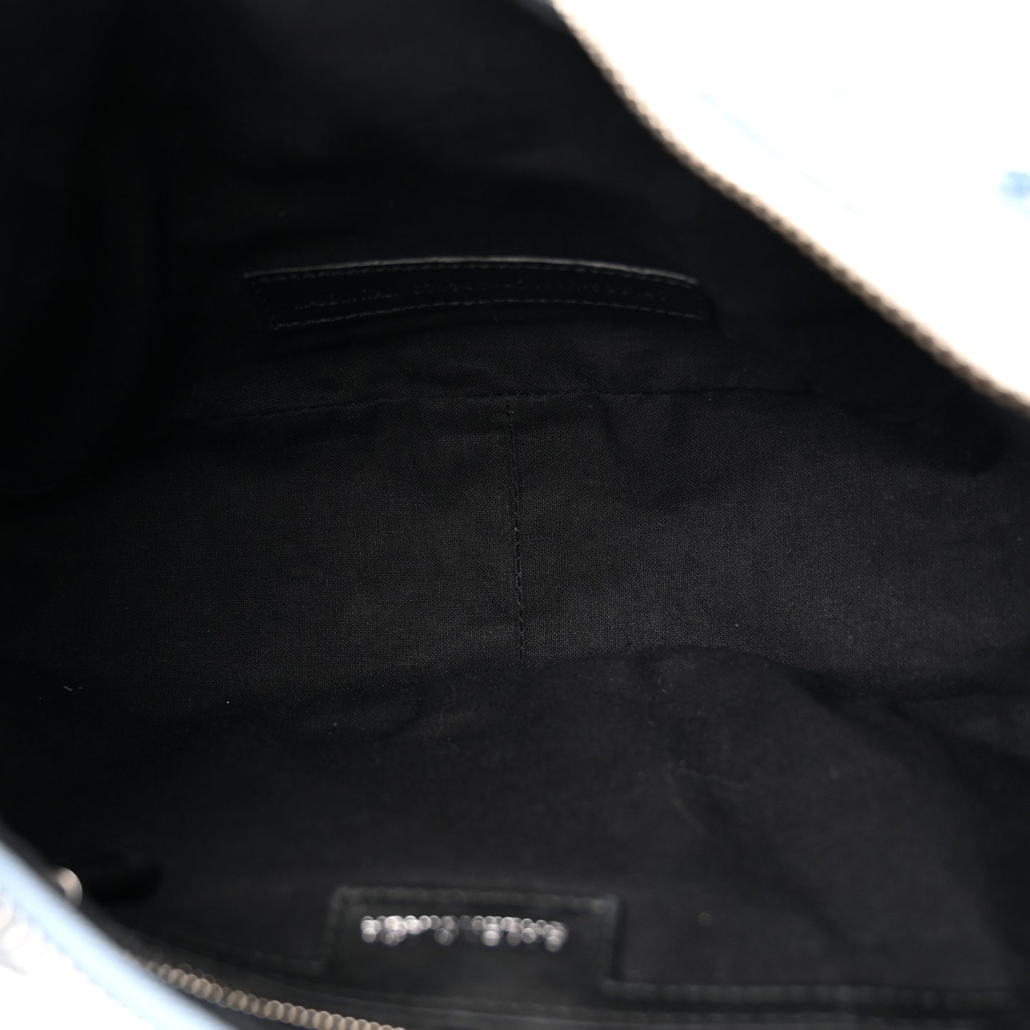 Washed Frayed Denim Crystal Small Le Cagole Shoulder Bag XS Blue