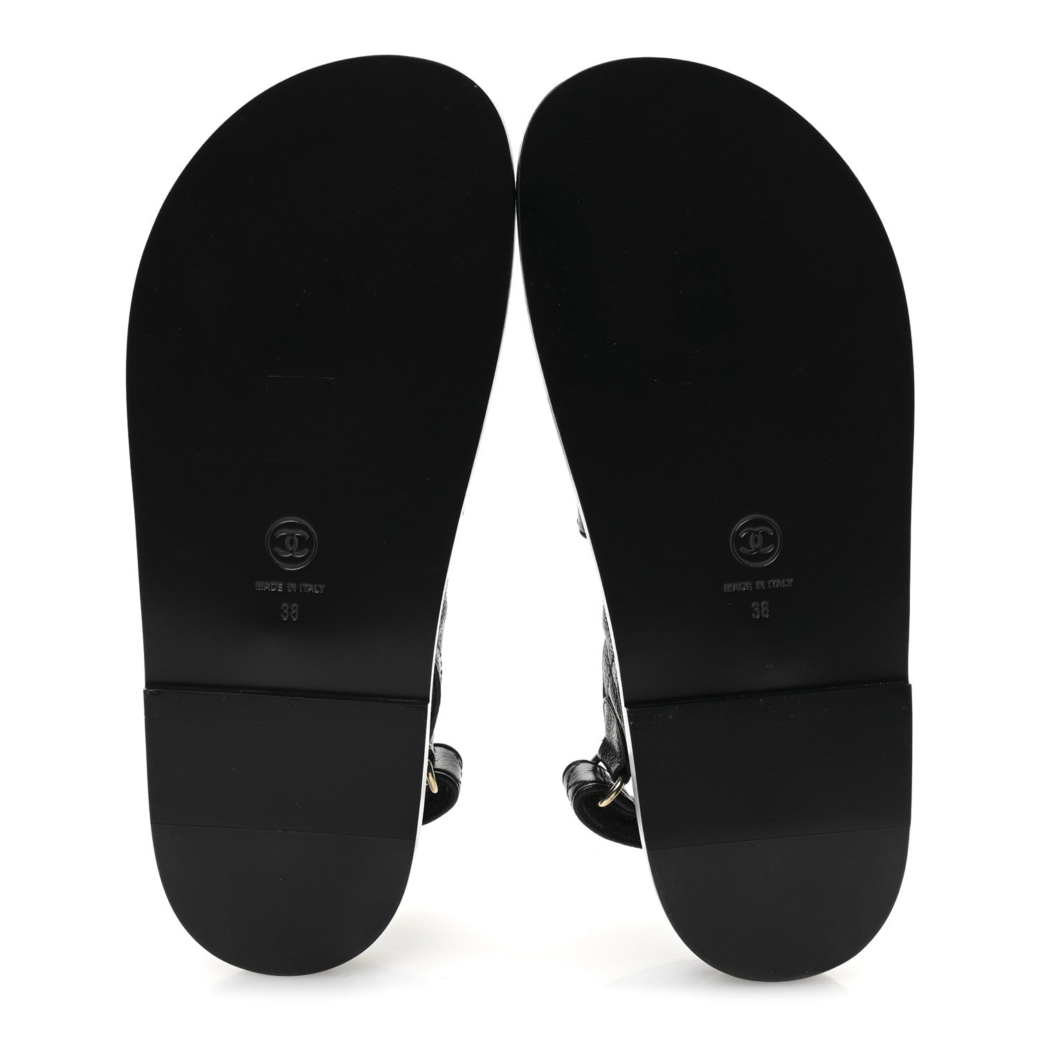 Chanel Grained Calfskin Velcro Dad Sandals 38 Black 6 of 10