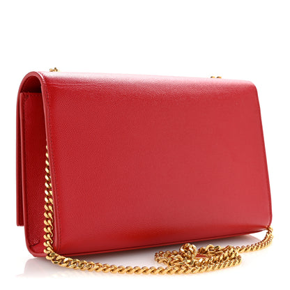 Saint Laurent Grain De Poudre Medium Classic Monogram Kate Tassel Satchel Rouge Eros 3 of 13