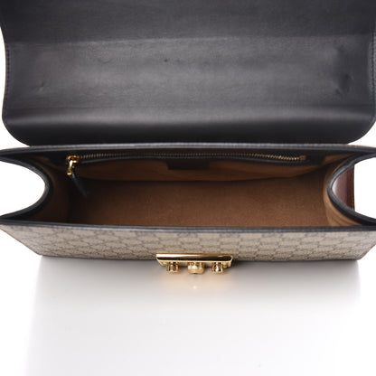 Gucci GG Supreme Monogram Calfskin Medium Padlock Shoulder Bag Beige Black Cuir 5 of 16