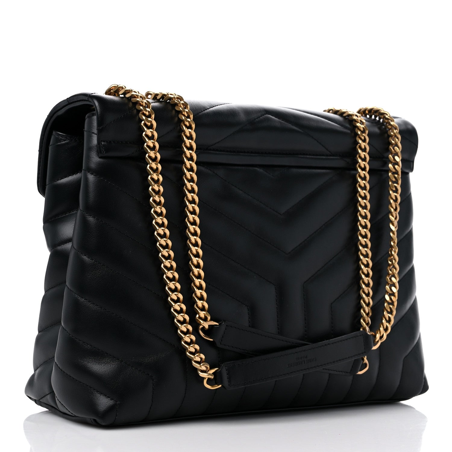 Saint Laurent Calfskin Y Quilted Monogram Medium Loulou Chain Satchel Black 3 of 9