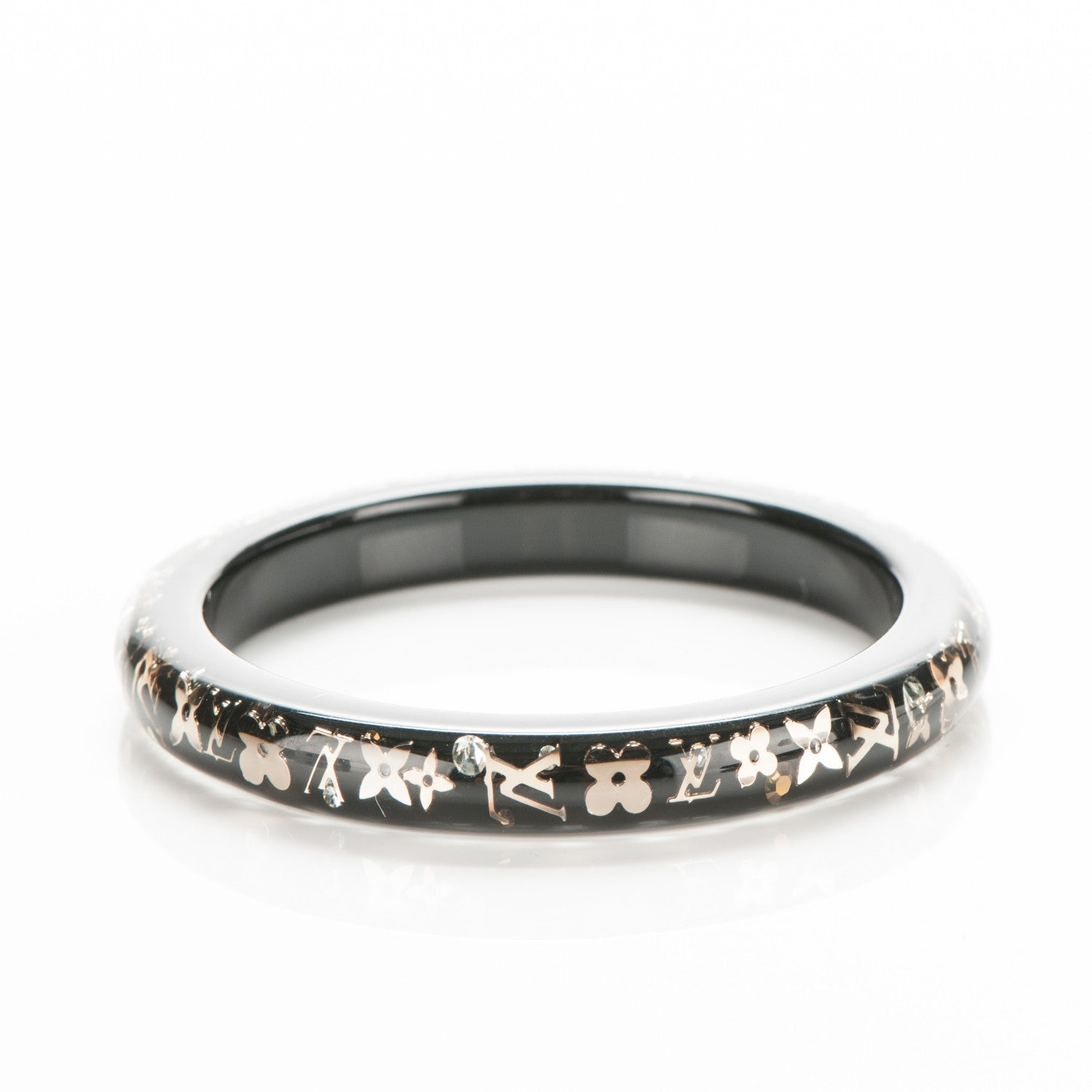 Louis Vuitton Resin Swarovski Medium Inclusion Bracelet PM Black 3 of 4