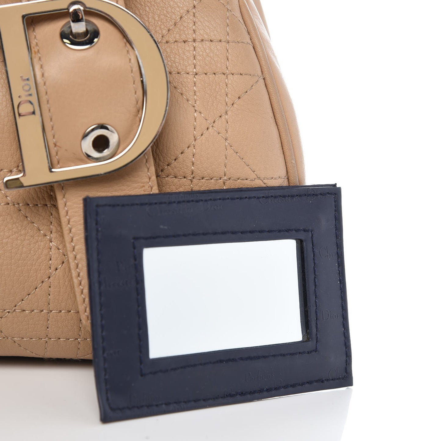 Calfskin Cannage Handbag Camel