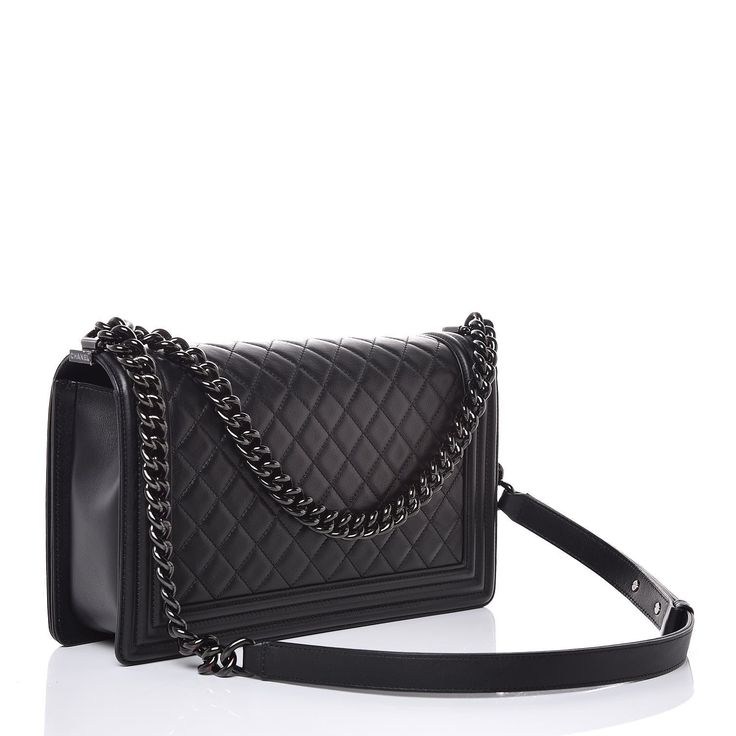 Chanel Calfskin Quilted New Medium Boy Flap So Black 3 of 7