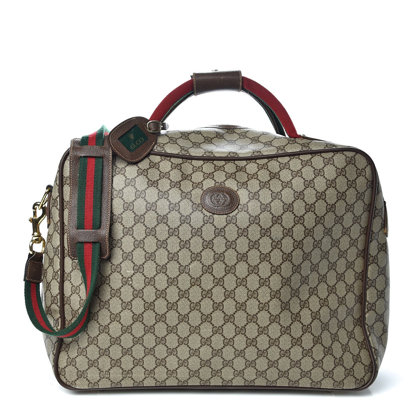 Coated Canvas Monogram Suitcase Luggage Brown