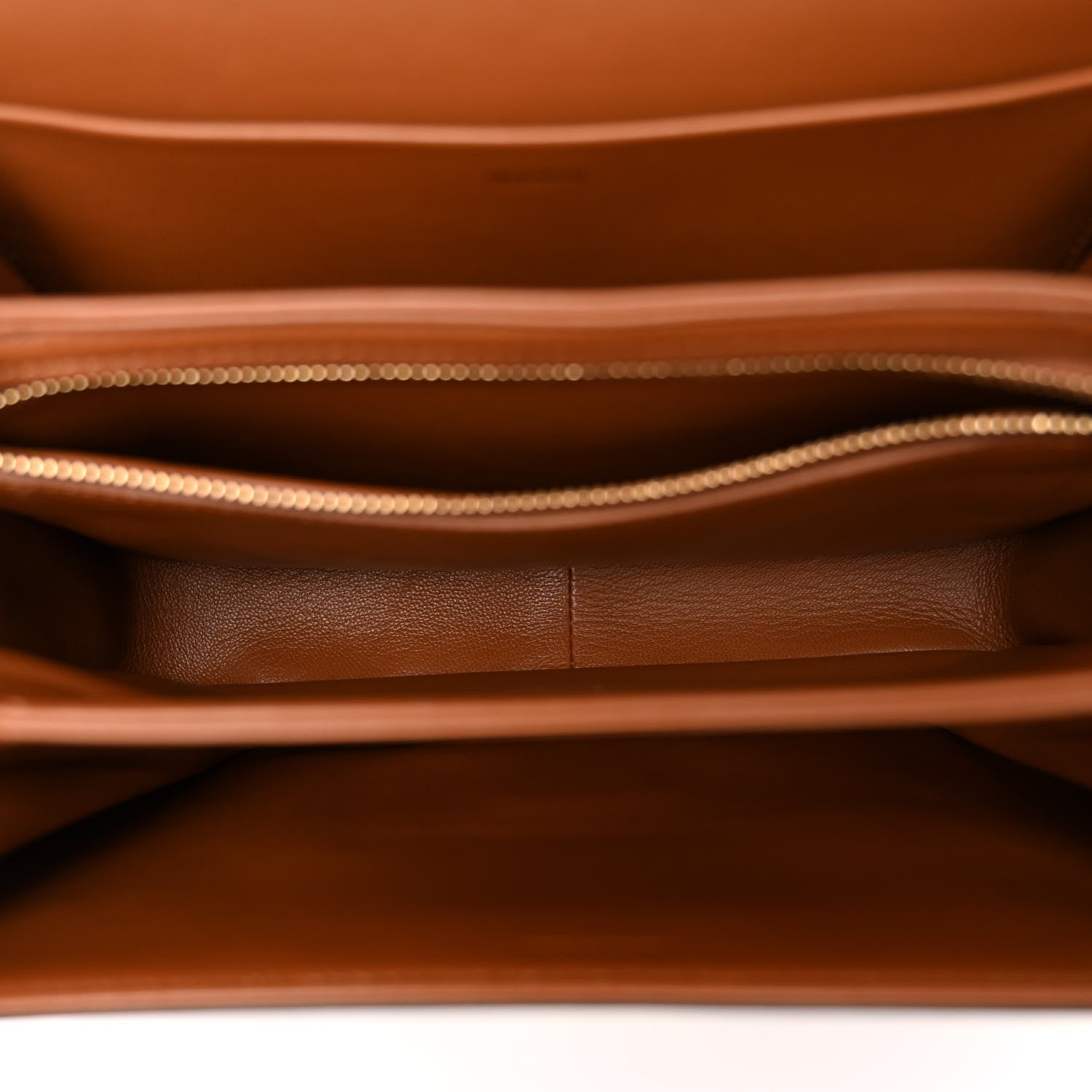 Celine Natural Calfskin Chaine Triomphe Jacquard Canvas Medium Triomphe Bag Navy Tan 5 of 10