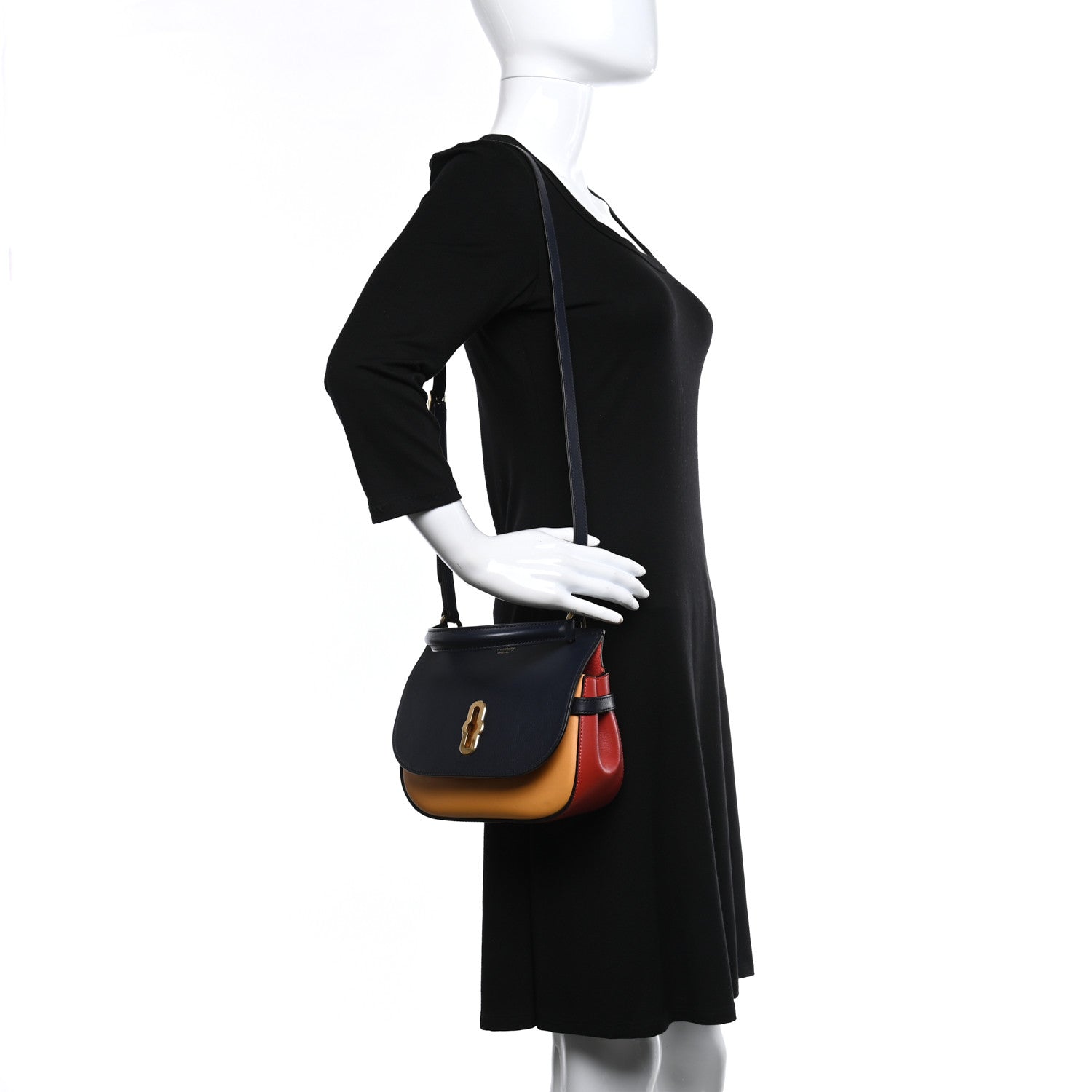 Mulberry Calfskin Small Color-Block Amberley Satchel Navy 2 of 8