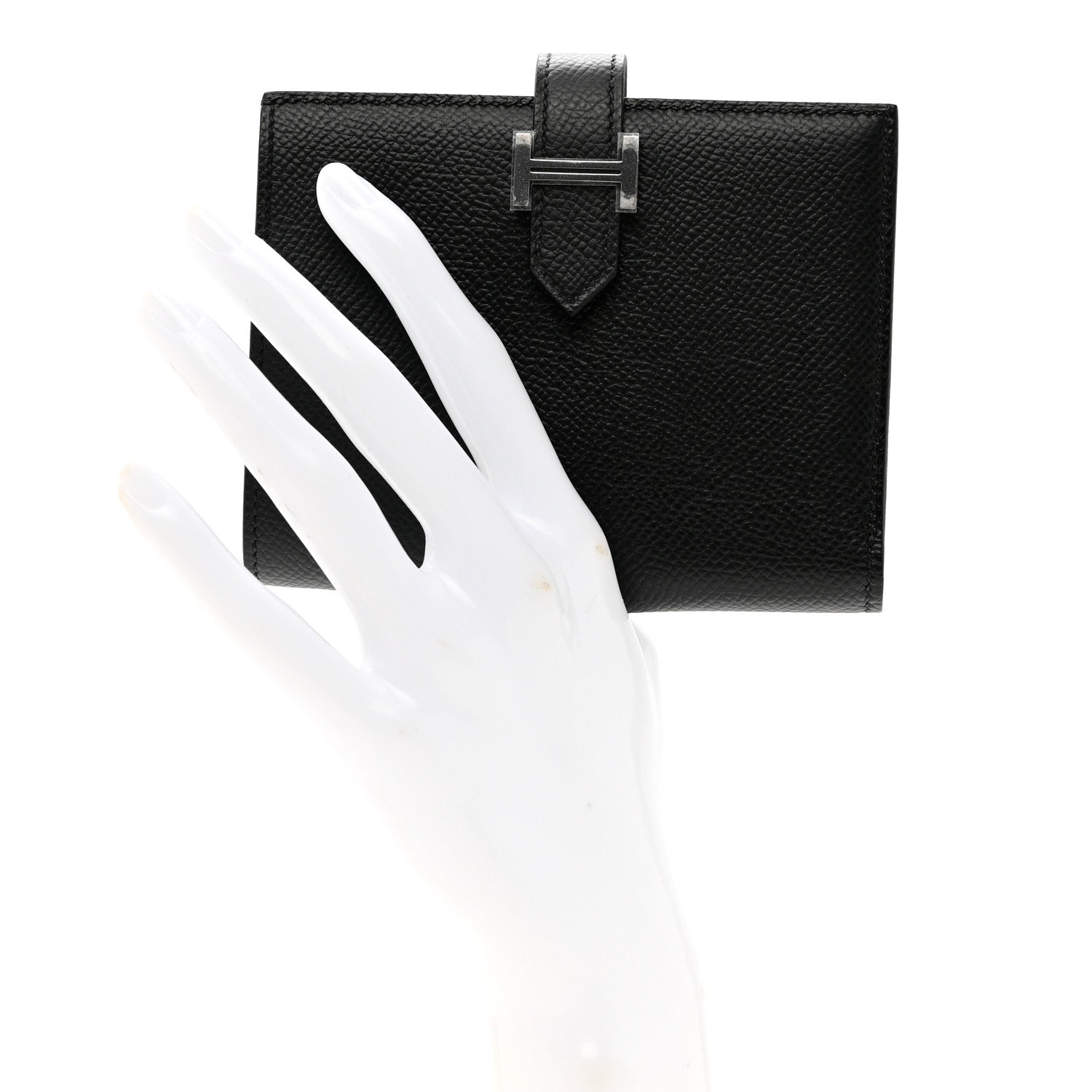 Hermes Epsom Bearn Compact Wallet Black 2 of 6