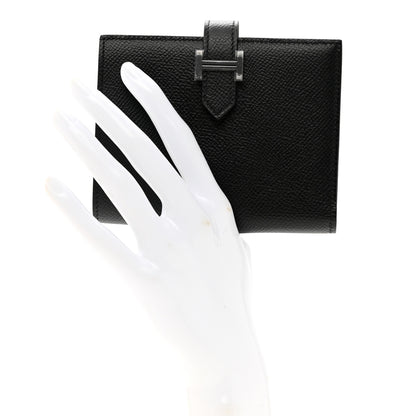 Hermes Epsom Bearn Compact Wallet Black 2 of 6