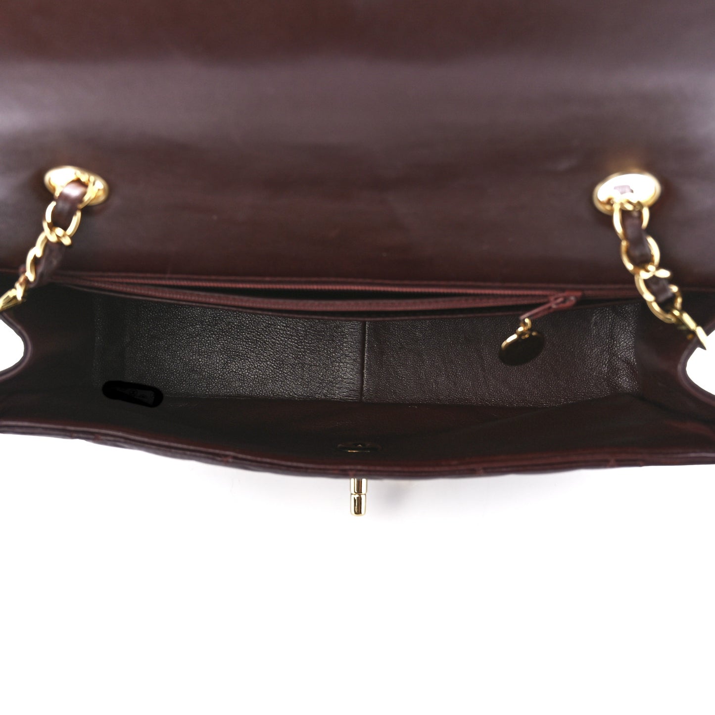 Lambskin Quilted Medium Single Flap Burgundy