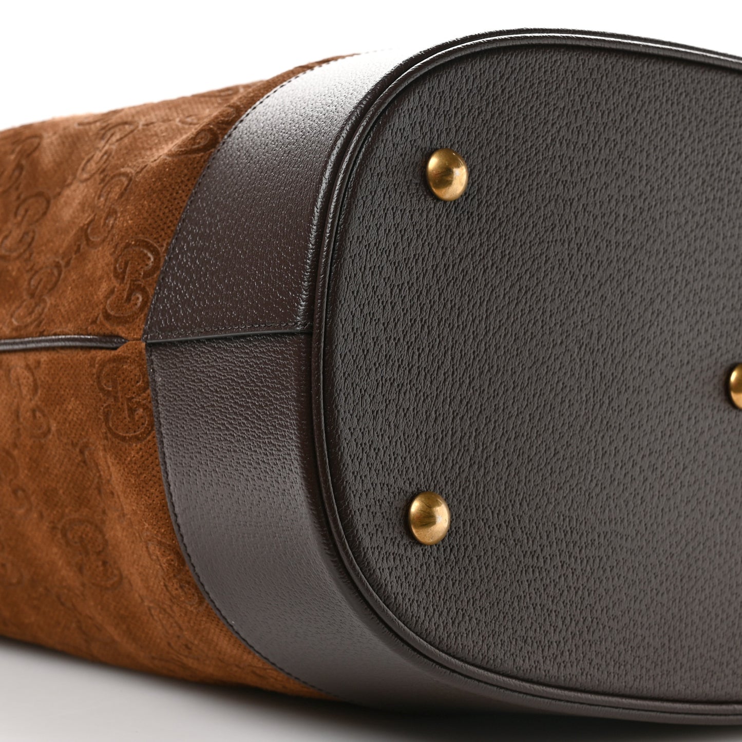 Suede Jumbo GG Debossed Textured Dollar Calfskin  Savoy Duffle Bag Wood Brown Chocolate