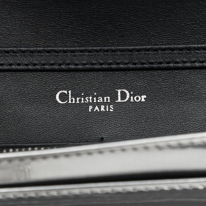 Christian Dior Metallic Patent Micro-Cannage Diorama Wallet on Chain Pouch Silver 6 of 12