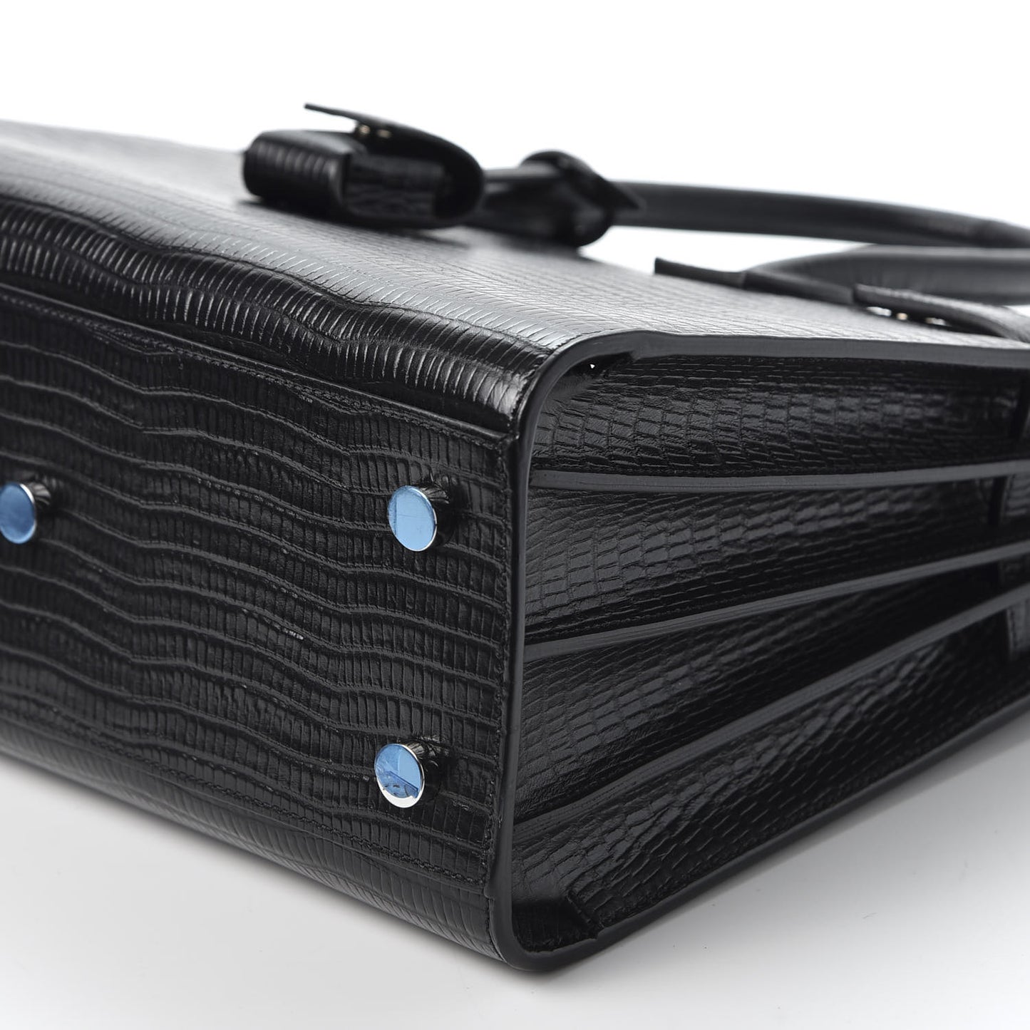 Lizard Embossed Calfskin Baby Sac De Jour Black