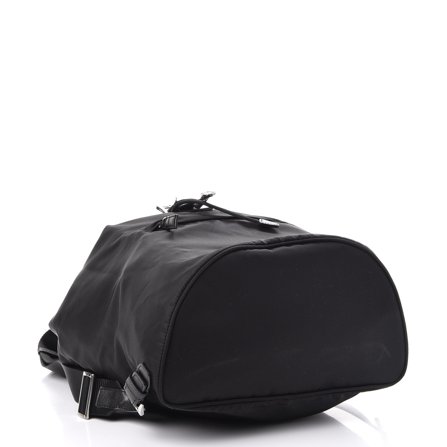 Prada Nylon Vela Saffiano Medium Cinch Backpack Black 4 of 10
