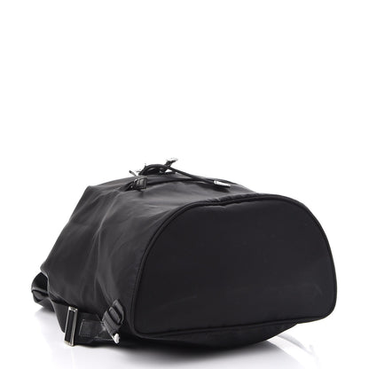 Prada Nylon Vela Saffiano Medium Cinch Backpack Black 4 of 10