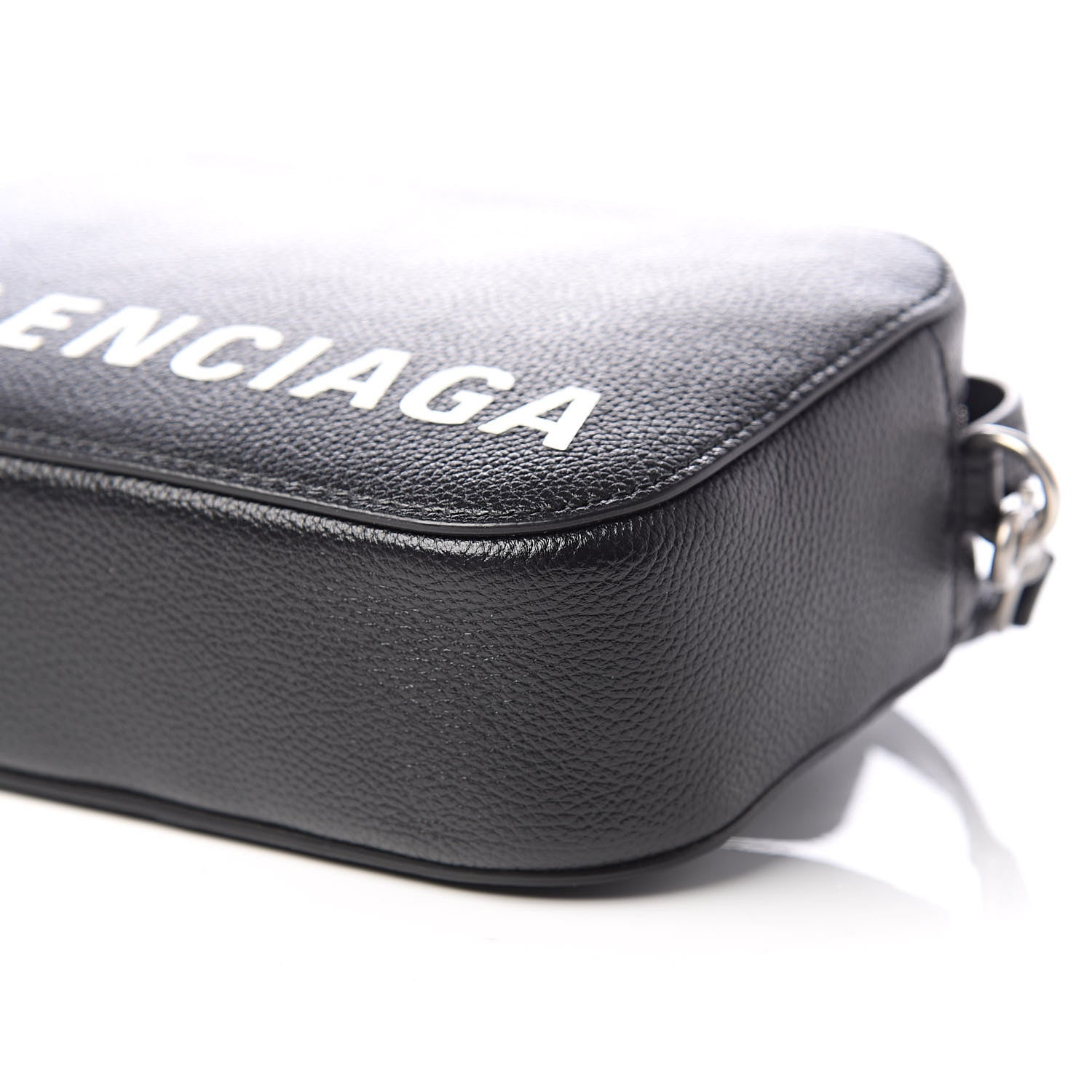 Balenciaga Grained Calfskin Logo XS Ville Top Handle Camera Bag Black White 9 of 11