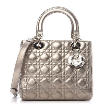 Christian Dior Metallic Calfskin Cannage Medium Lady Dior Gold 1 of 11