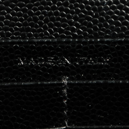 Saint Laurent Grain De Poudre Matelasse Chevron Monogram Chain Wallet Black 7 of 8