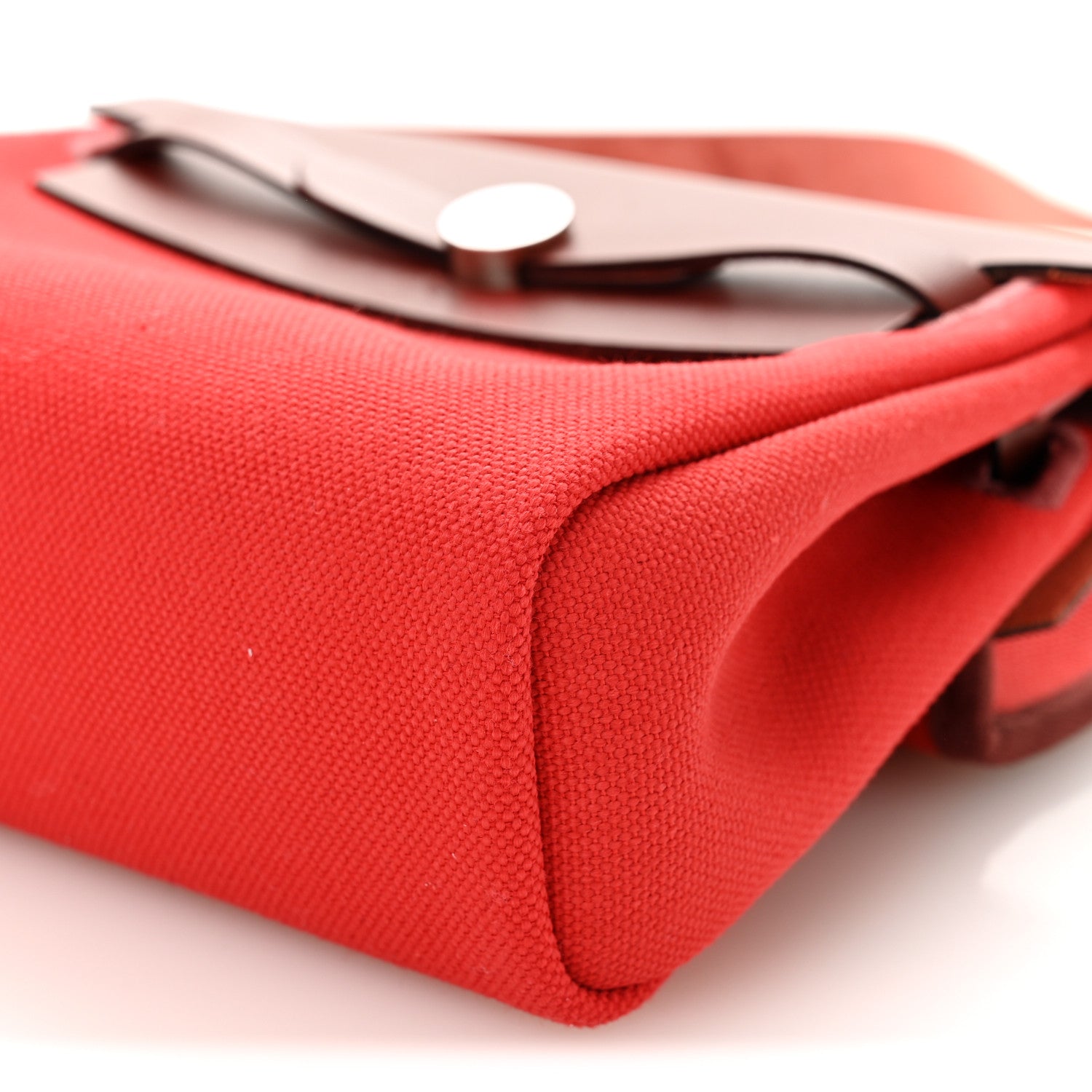 Hermes Military Toile Vache Hunter Herbag Zip Retourne 20 Rouge Piment Rouge H 18 of 19