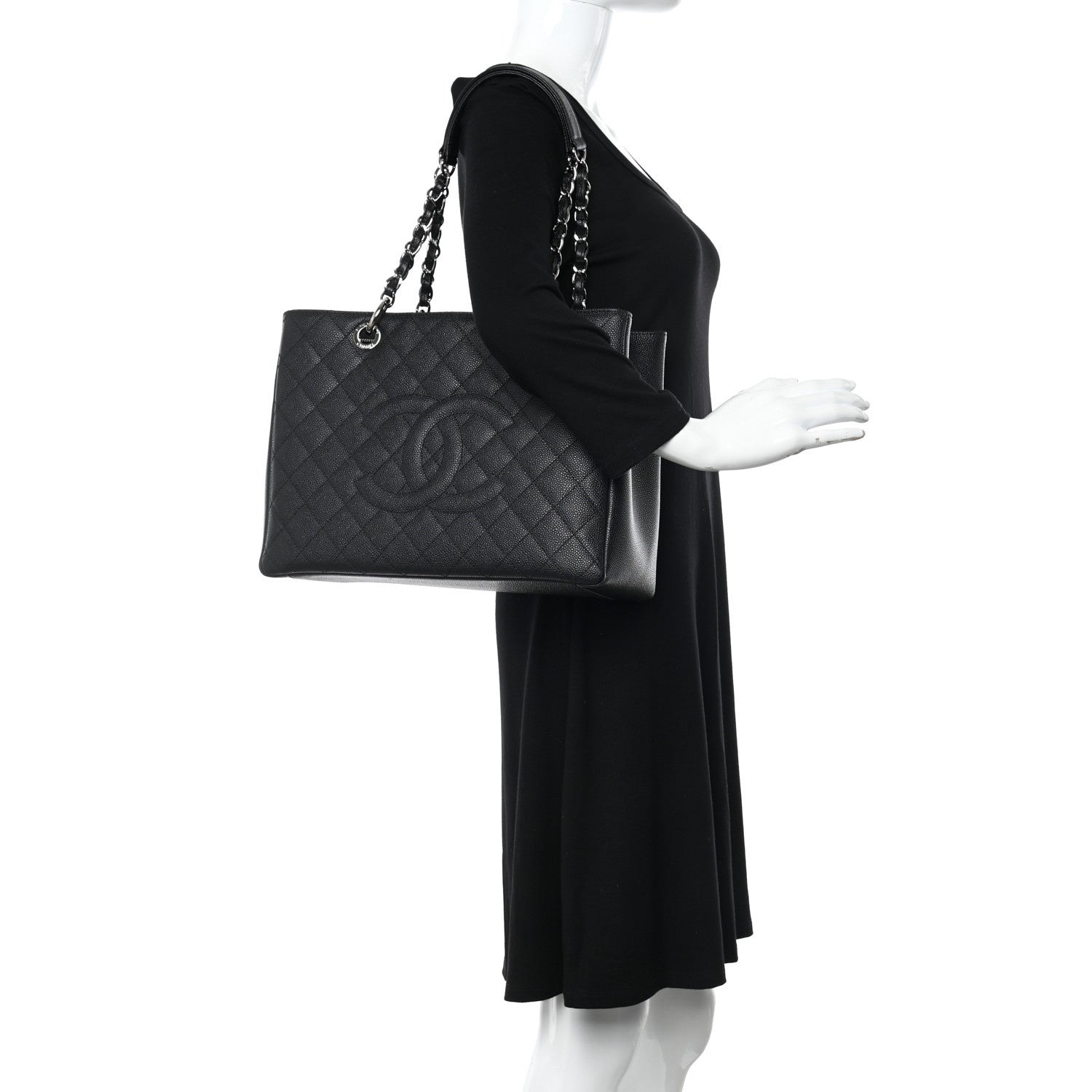 Chanel Caviar Quilted Grand Shopping Tote GST Black 2 of 13
