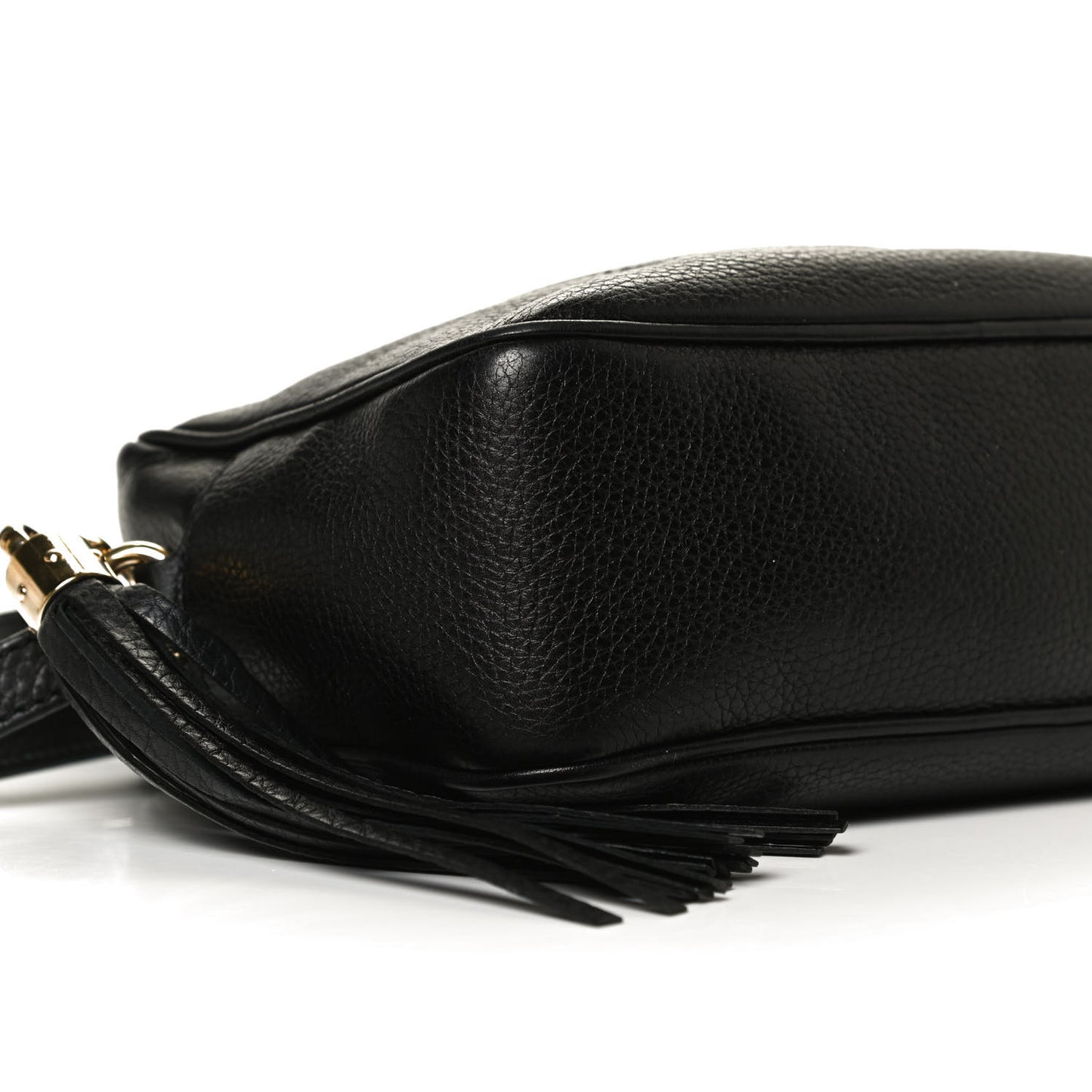 Pebbled Calfskin Small Soho Disco Bag Black